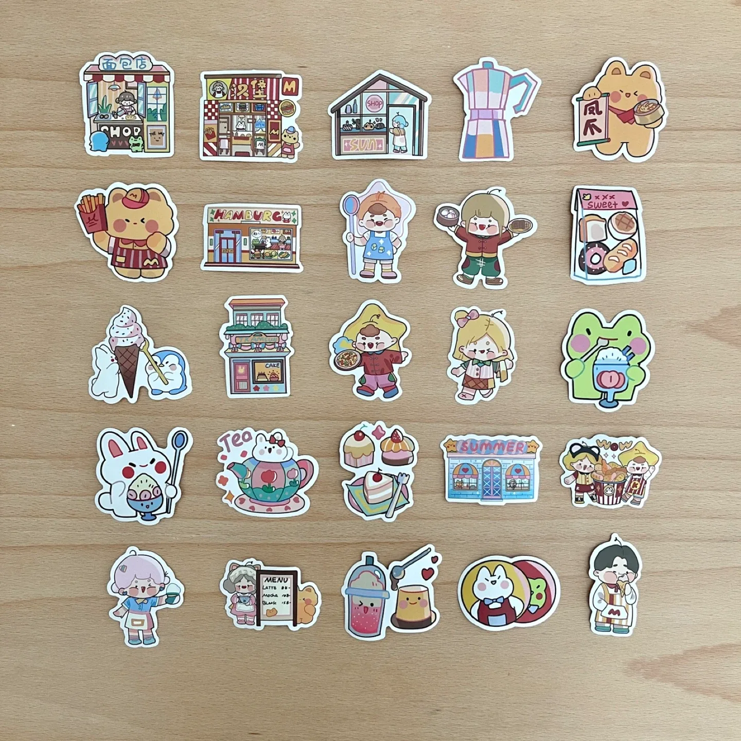 Pack of 62 Kawaii Dessert & Snack Shop Stickers image indicator(9)