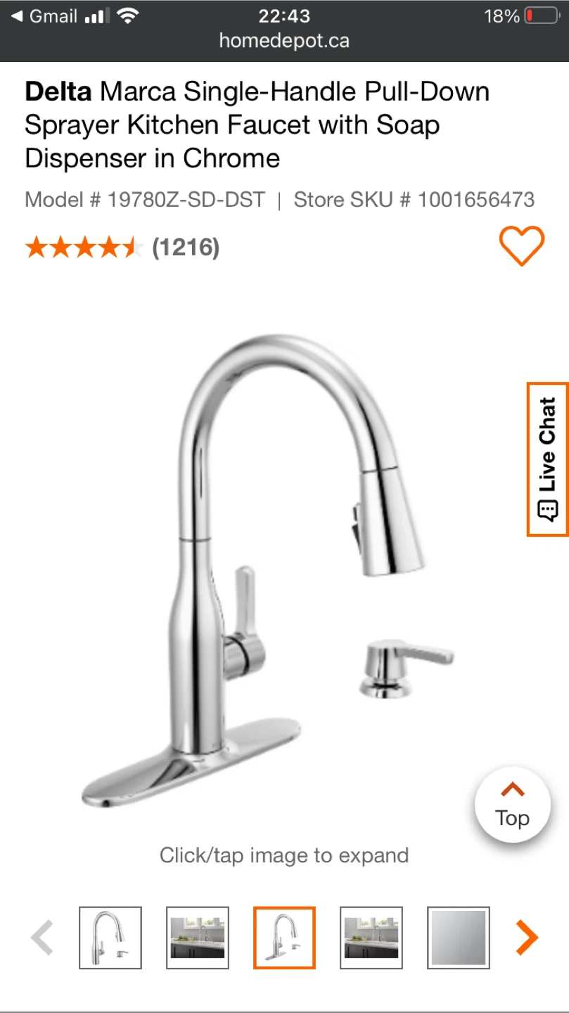 Delta Marca Kitchen Faucet parts and soap dispenser - photo 2