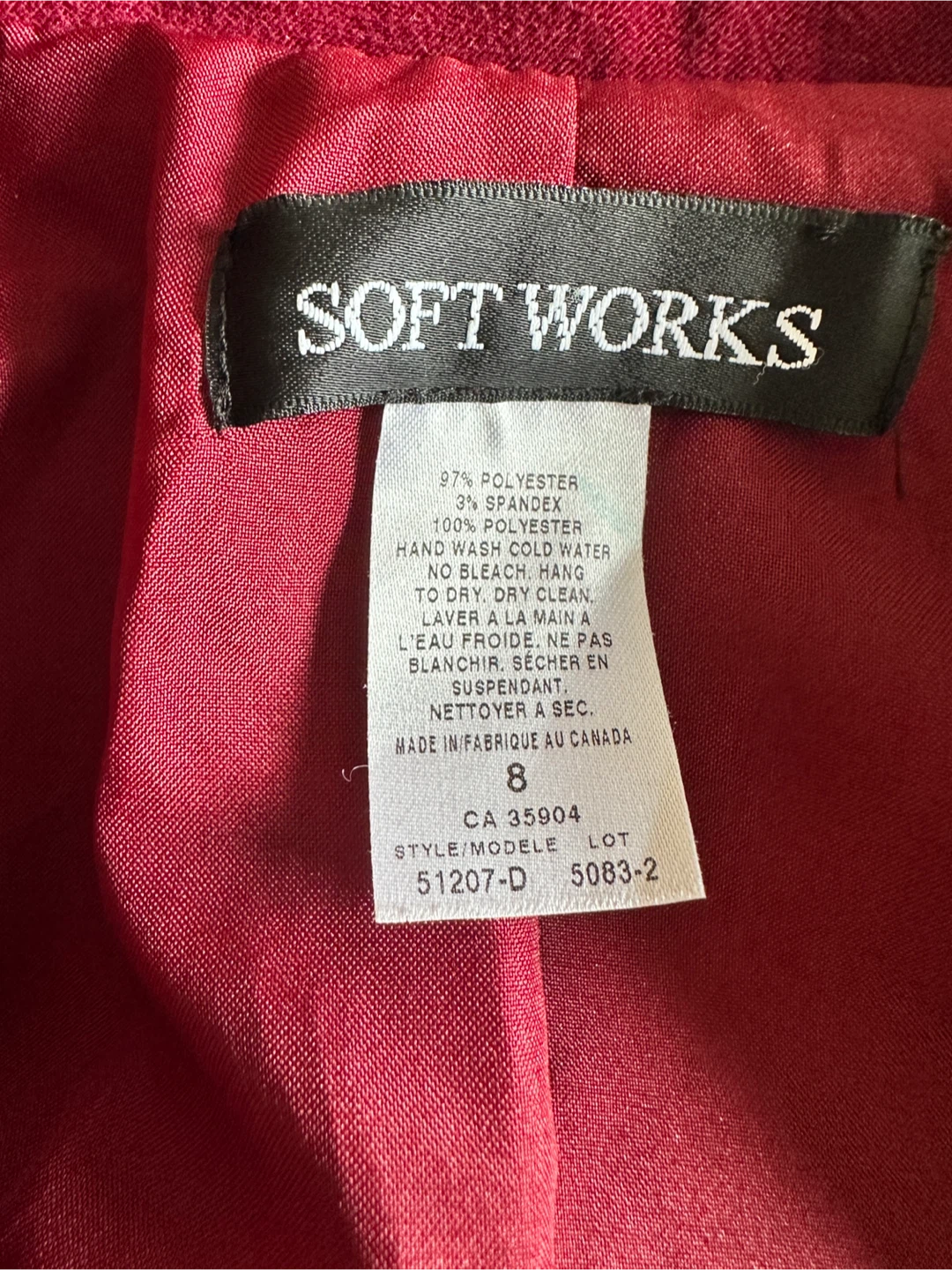 Soft Works Burgundy Jacket - Size 8 - photo 2