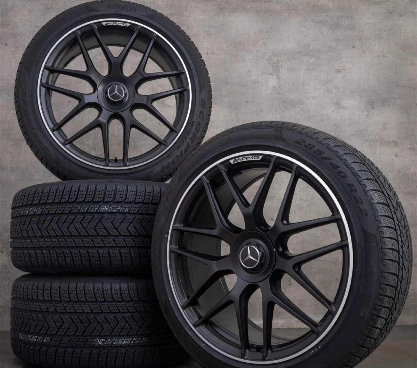 Mercedes Benz, Winter Rims & Tires, black matte