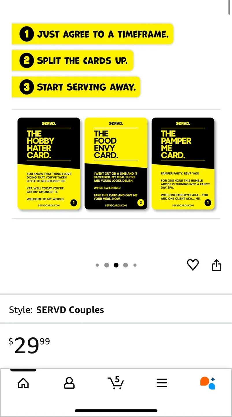 SERV'D Couples Card Game image indicator(5)