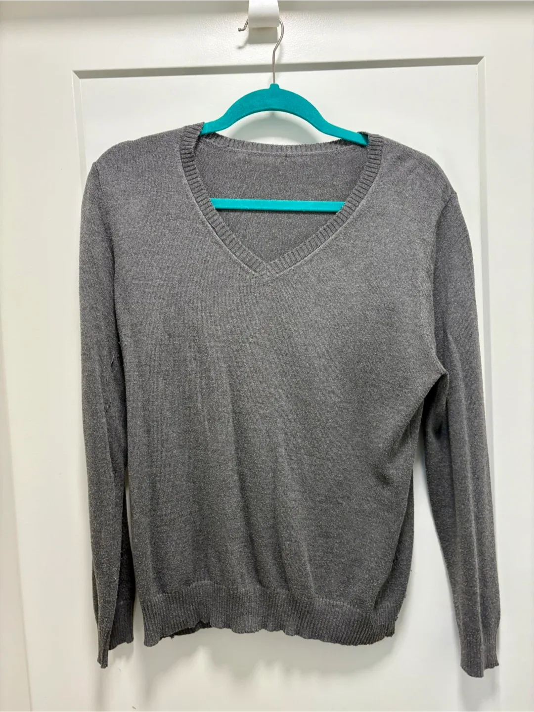 Grey V-Neck Sweater thumbnail