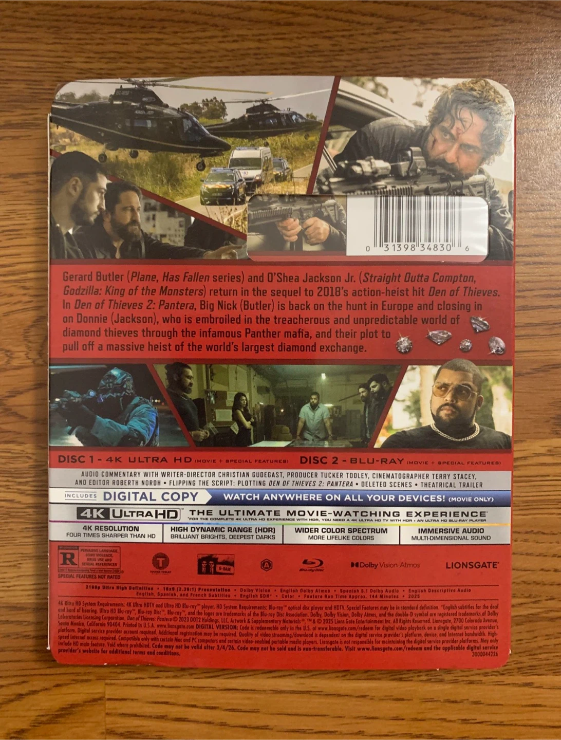 Den of Thieves 2: Pantera 4K UHD Blu-ray Combo Pack - photo 2
