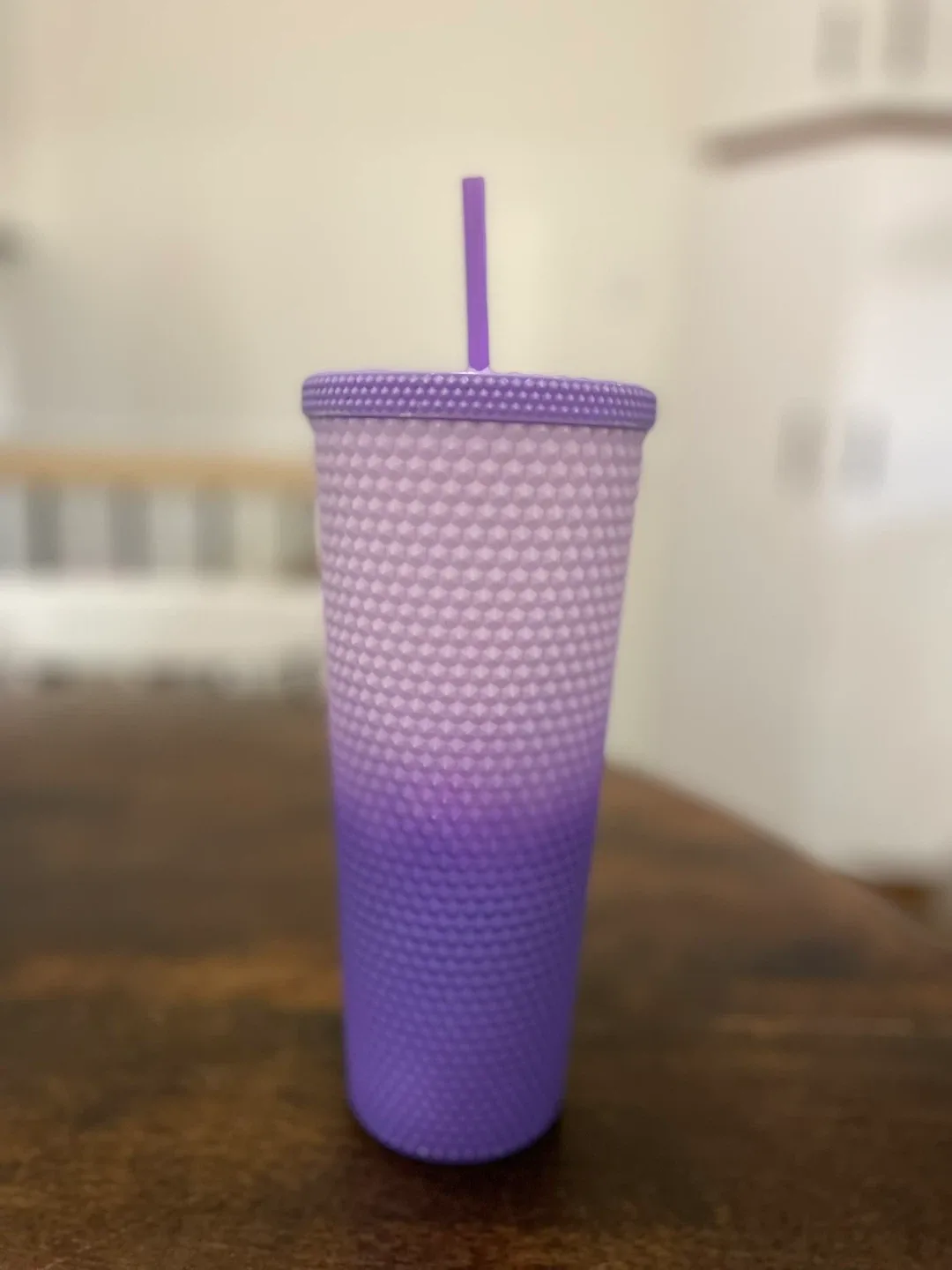 Purple Studded Tumbler with Straw