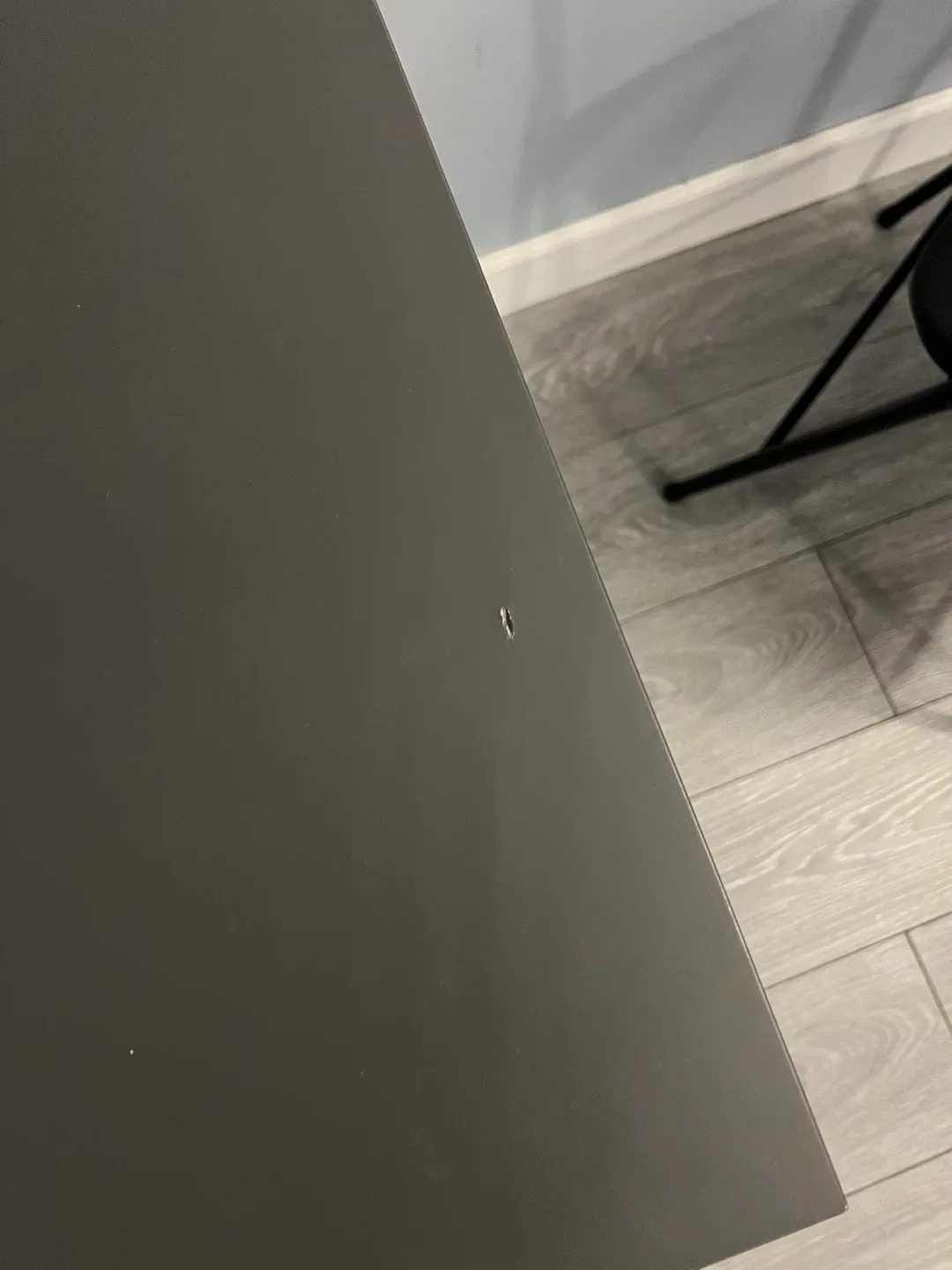 Grey Desk with White Legs