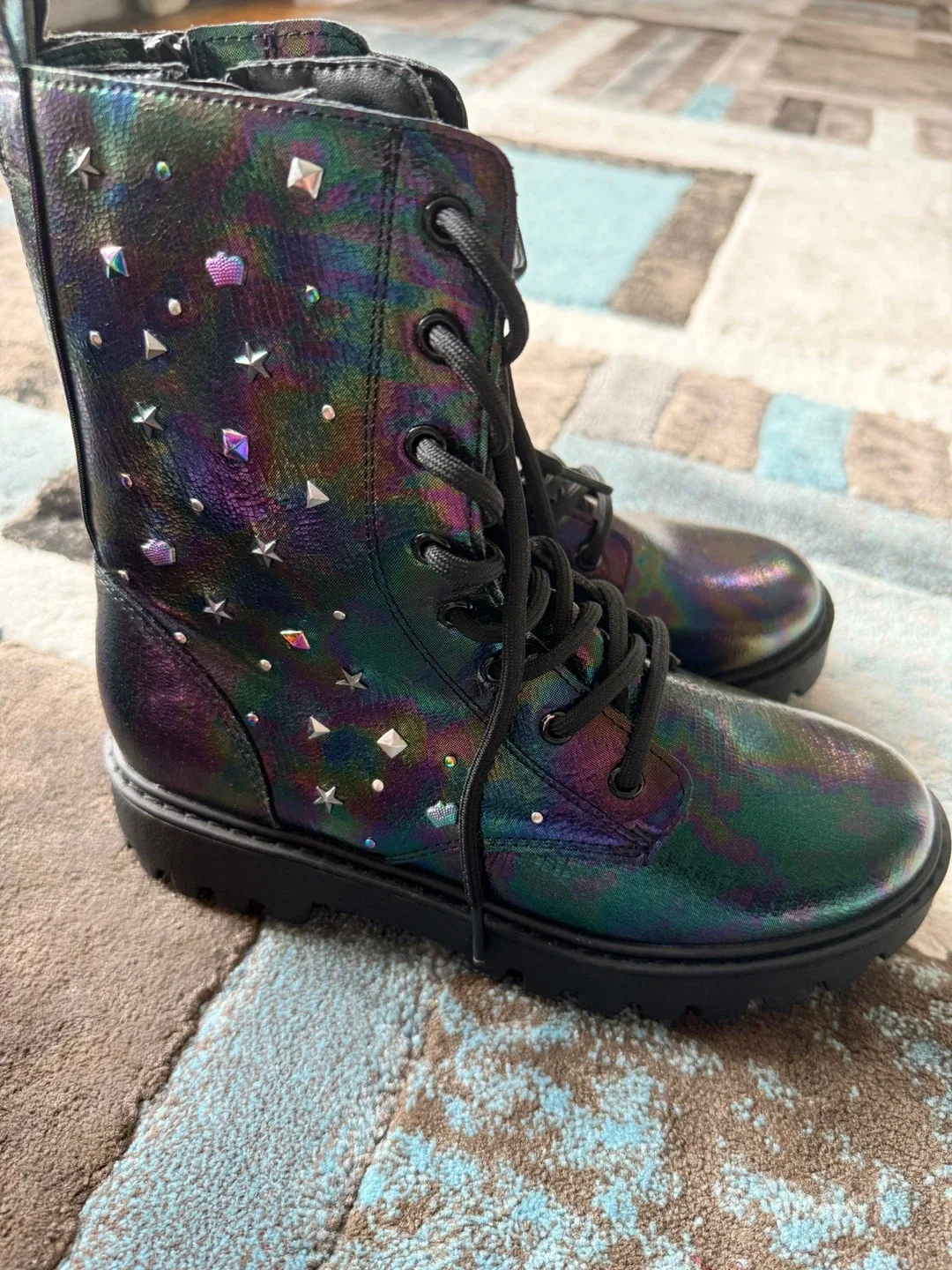 Black Rochelle Combat Boots - Size 5 image indicator(6)