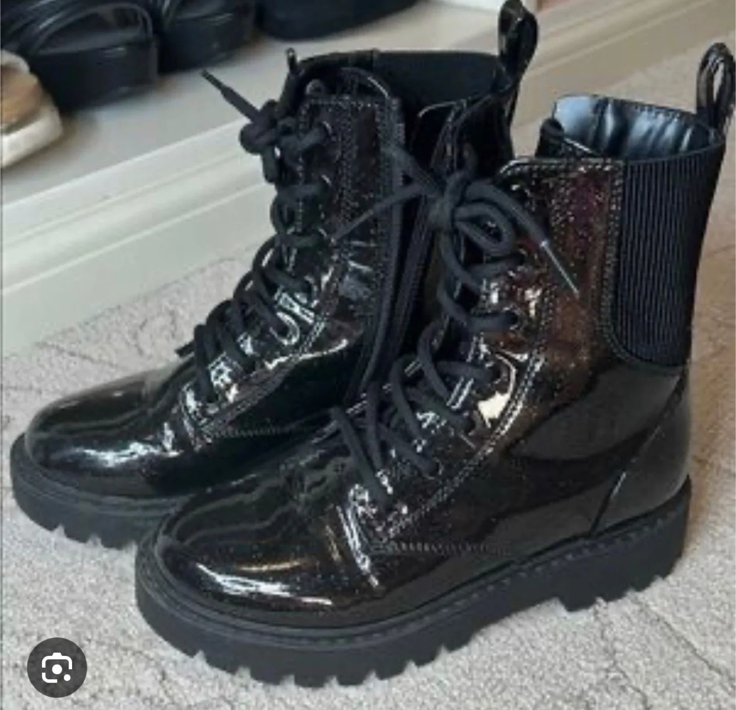 Black Rochelle Combat Boots - Size 5 image indicator(2)