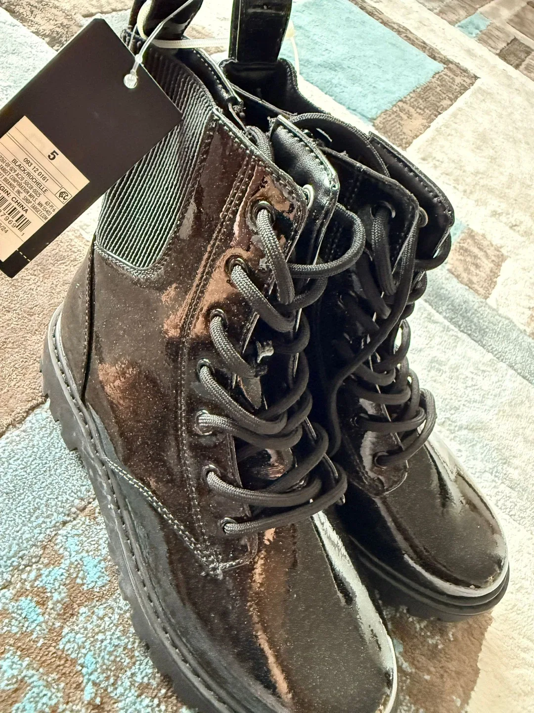 Black Rochelle Combat Boots - Size 5 image indicator(5)