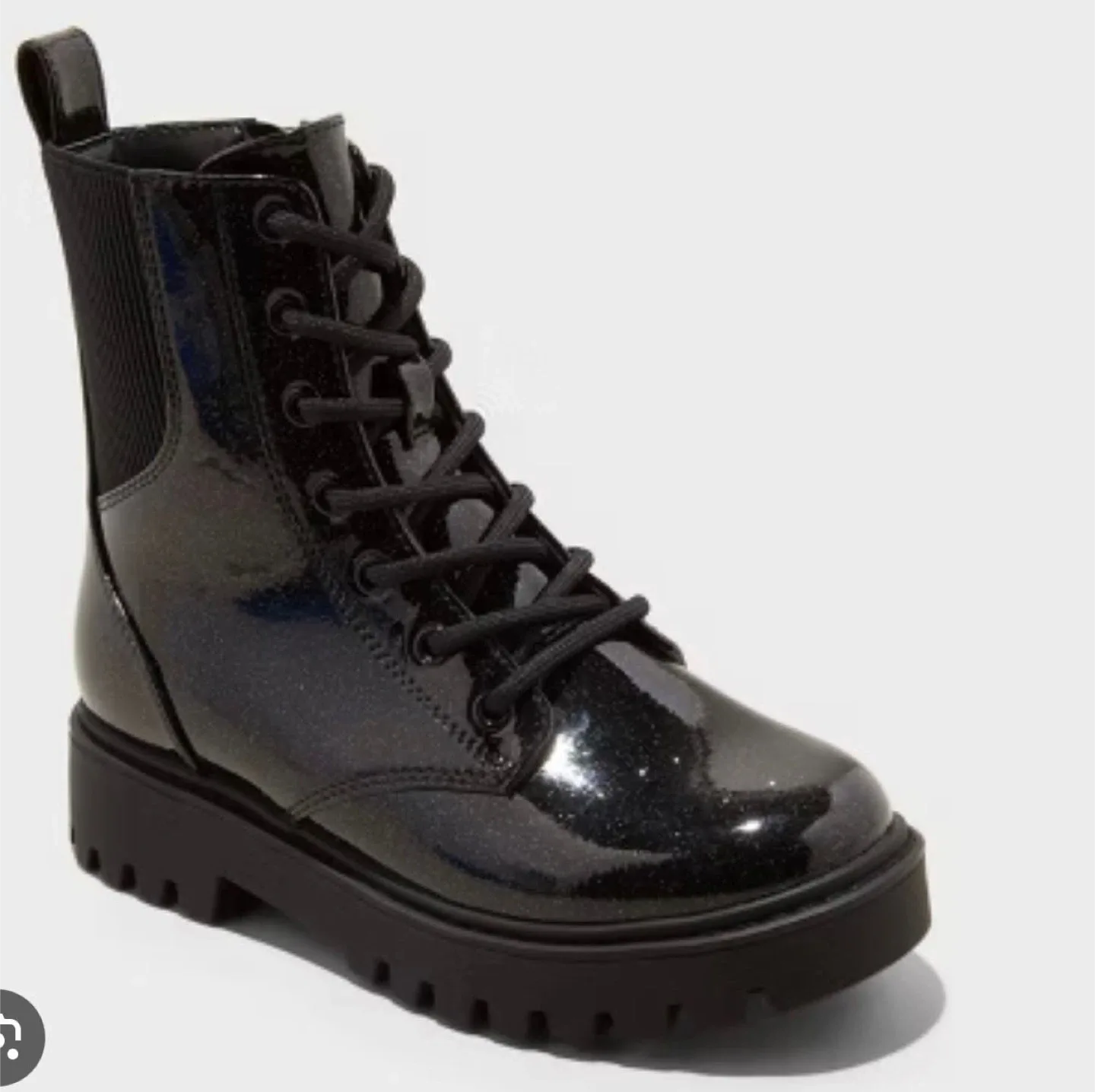 Black Rochelle Combat Boots - Size 5
