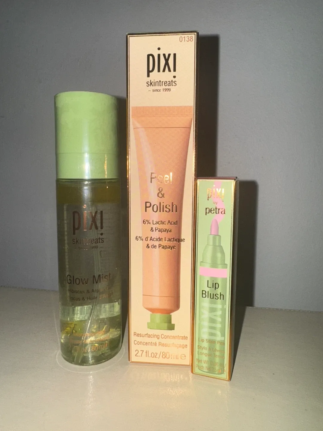 Pixi Skintreats Bundle: Glow Mist, Peel & Polish, Lip Blush thumbnail