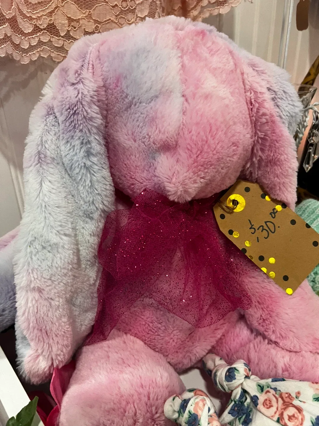 Pink & Purple Plush Bunny with Bow