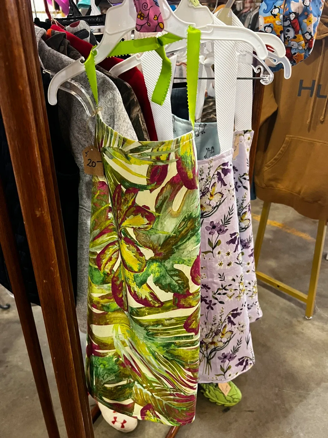 Handmade Green Floral Print Apron