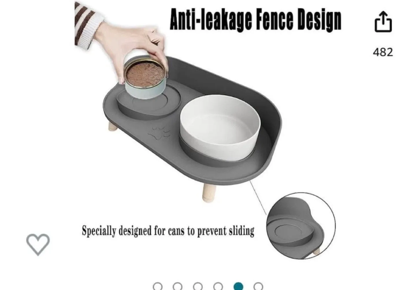 Elevated Cat Food & Water Bowl Set - 16oz image indicator(4)