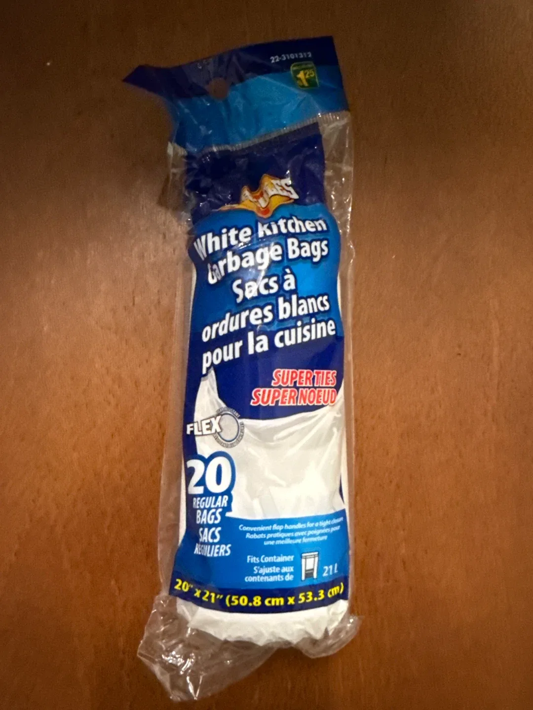 White Kitchen Garbage Bags - 20 Regular Bags