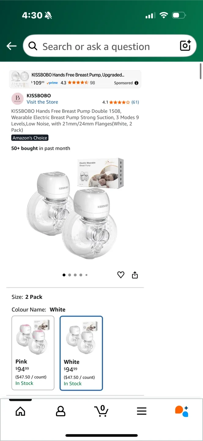 KISSBOBO Electric Wearable Breast Pump - New in Box! image indicator(2)