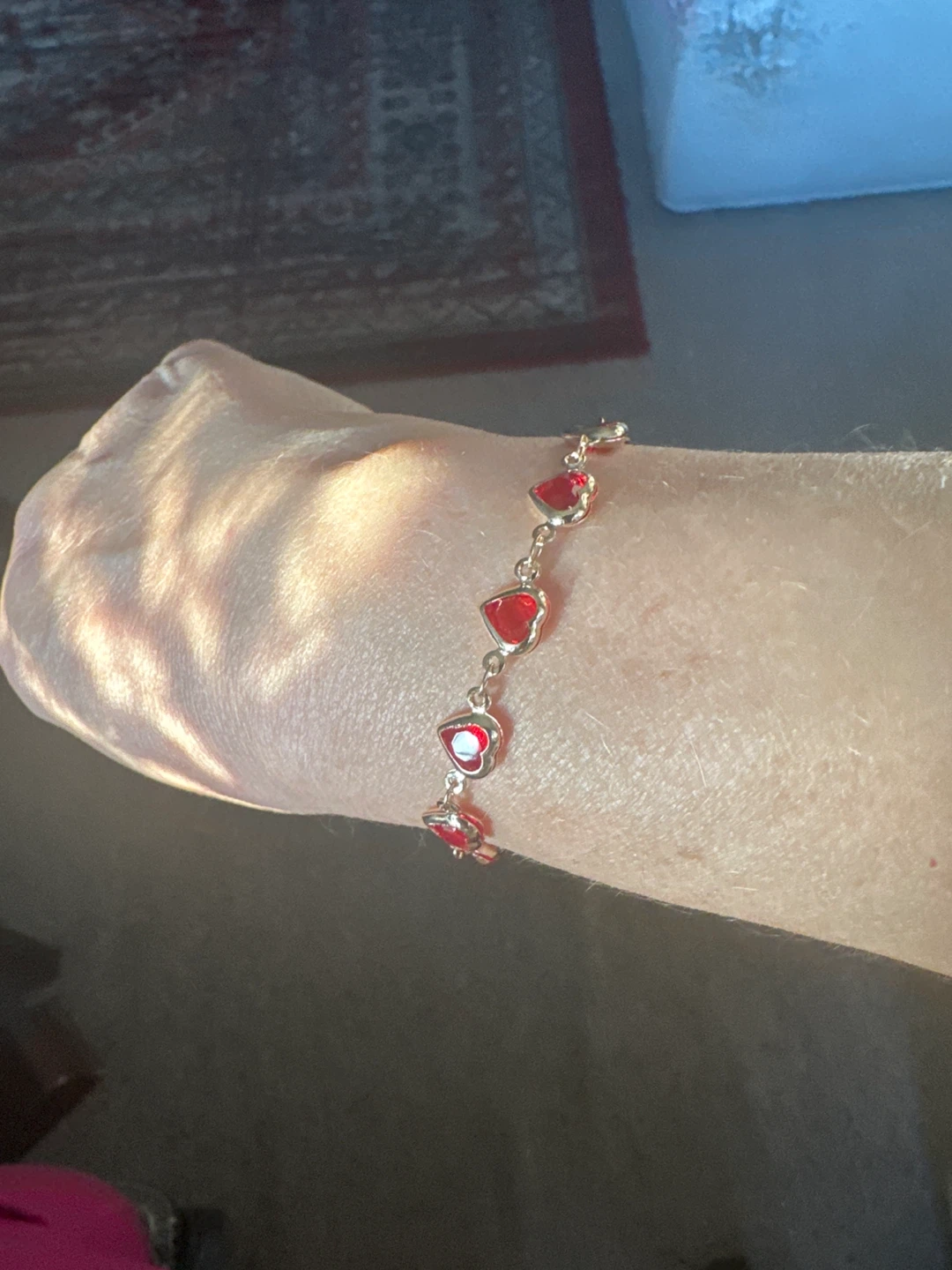 Heart Charm Bracelet - Red