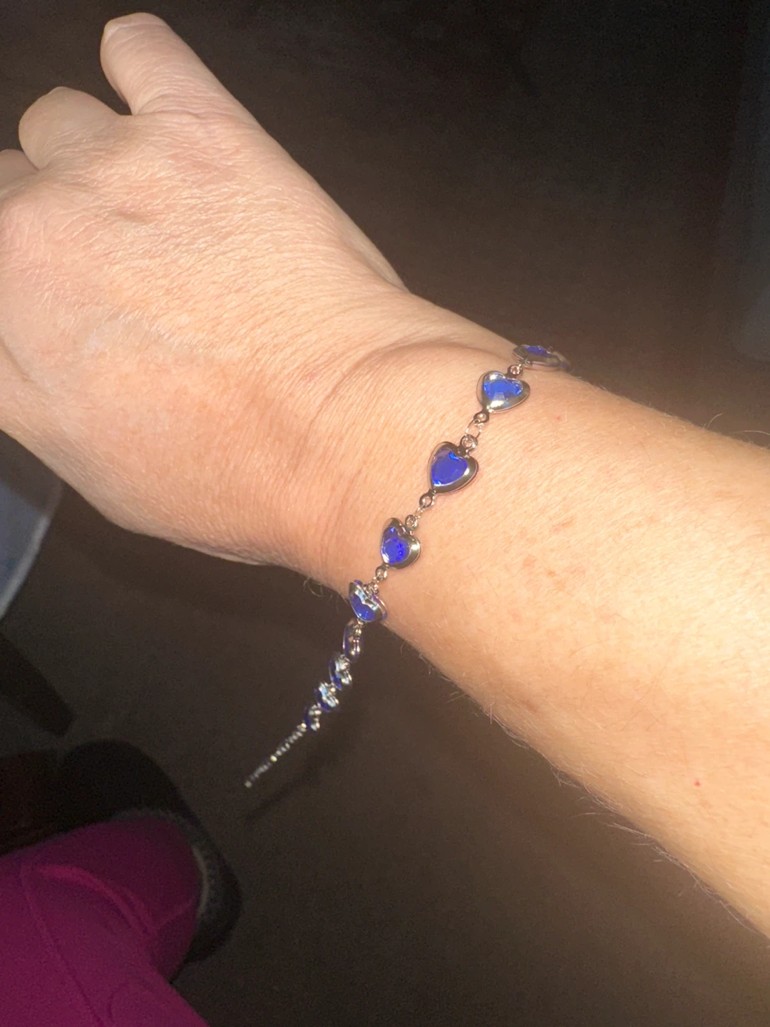 Heart Link Bracelet - Blue