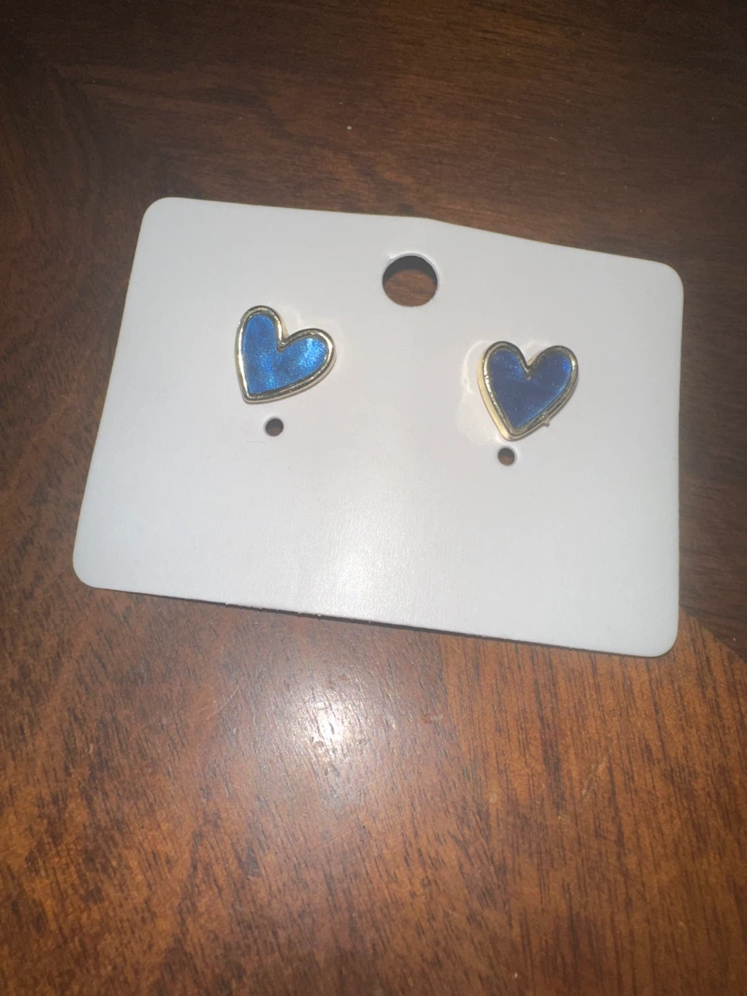 Blue Heart Stud Earrings