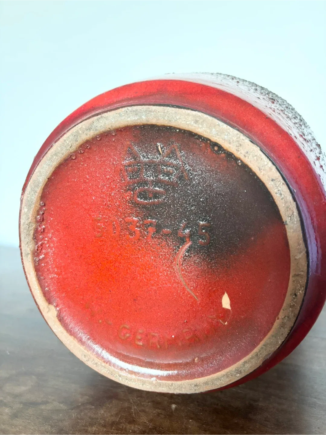 Large mid century modern west German vintage lava floor vase image indicator(2)