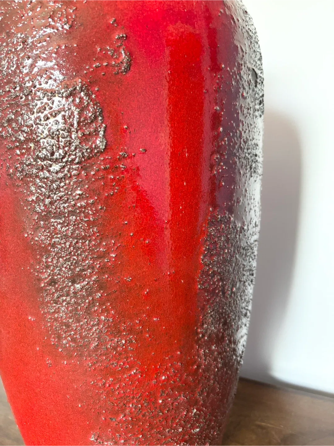 Large mid century modern west German vintage lava floor vase image indicator(4)