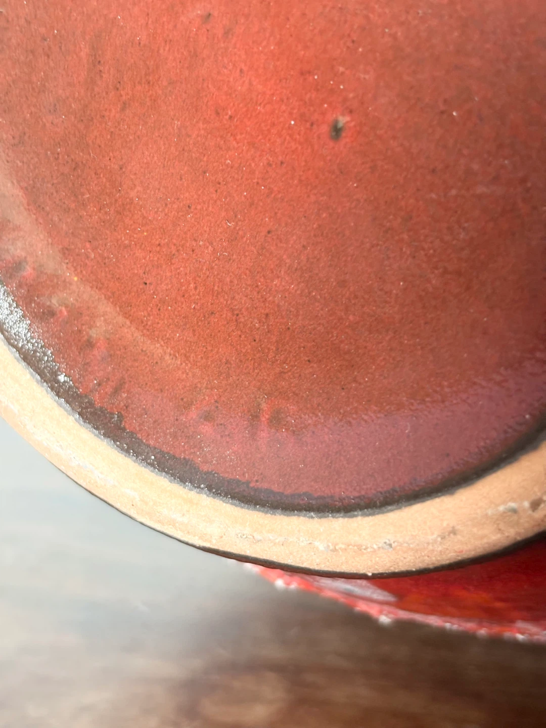 Large orange mid century modern west German lava floor vase - photo 5