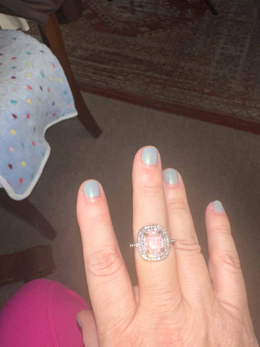 Pink gemstone ring