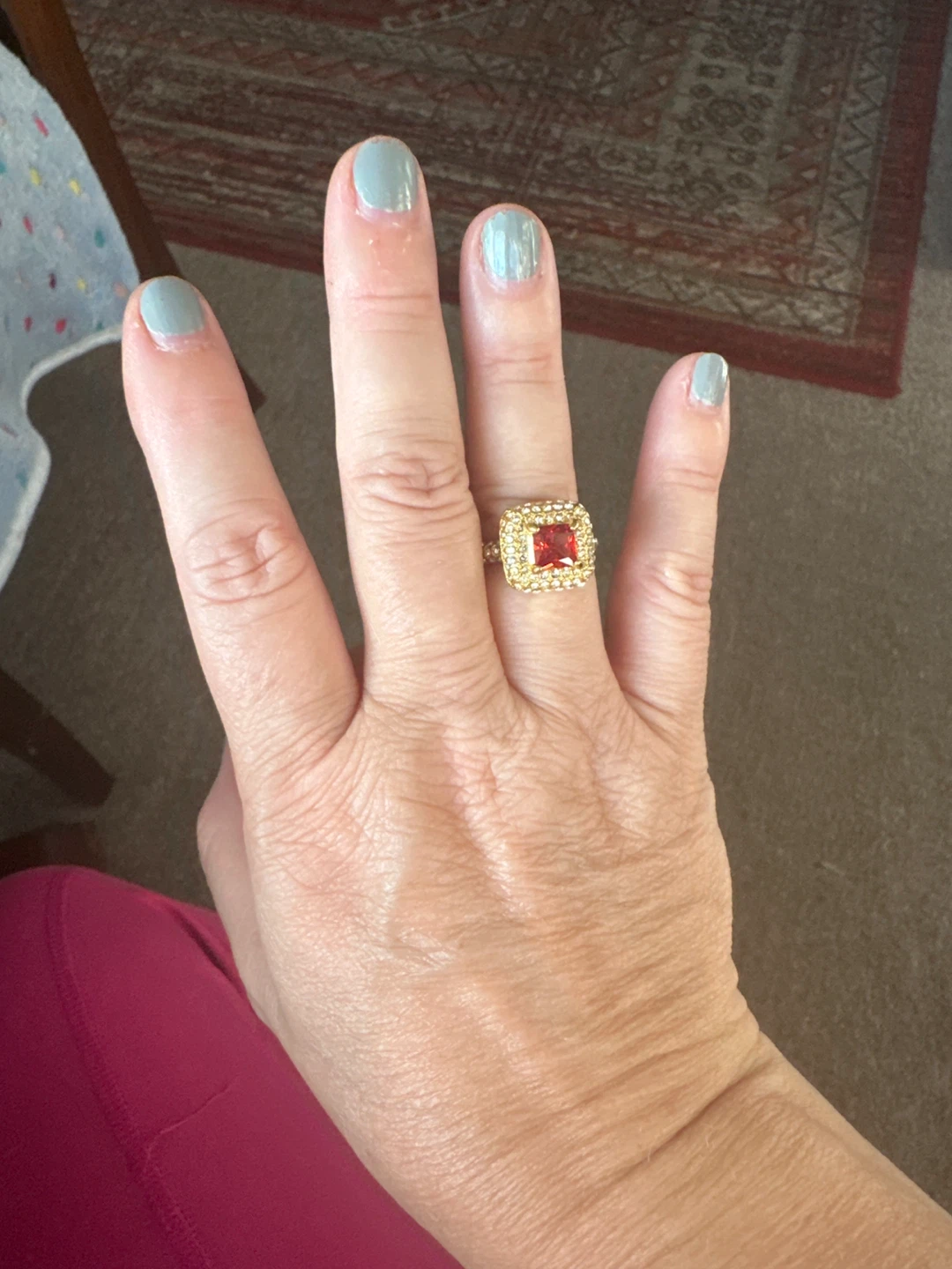 Gold Ring with Red Stone - photo 2