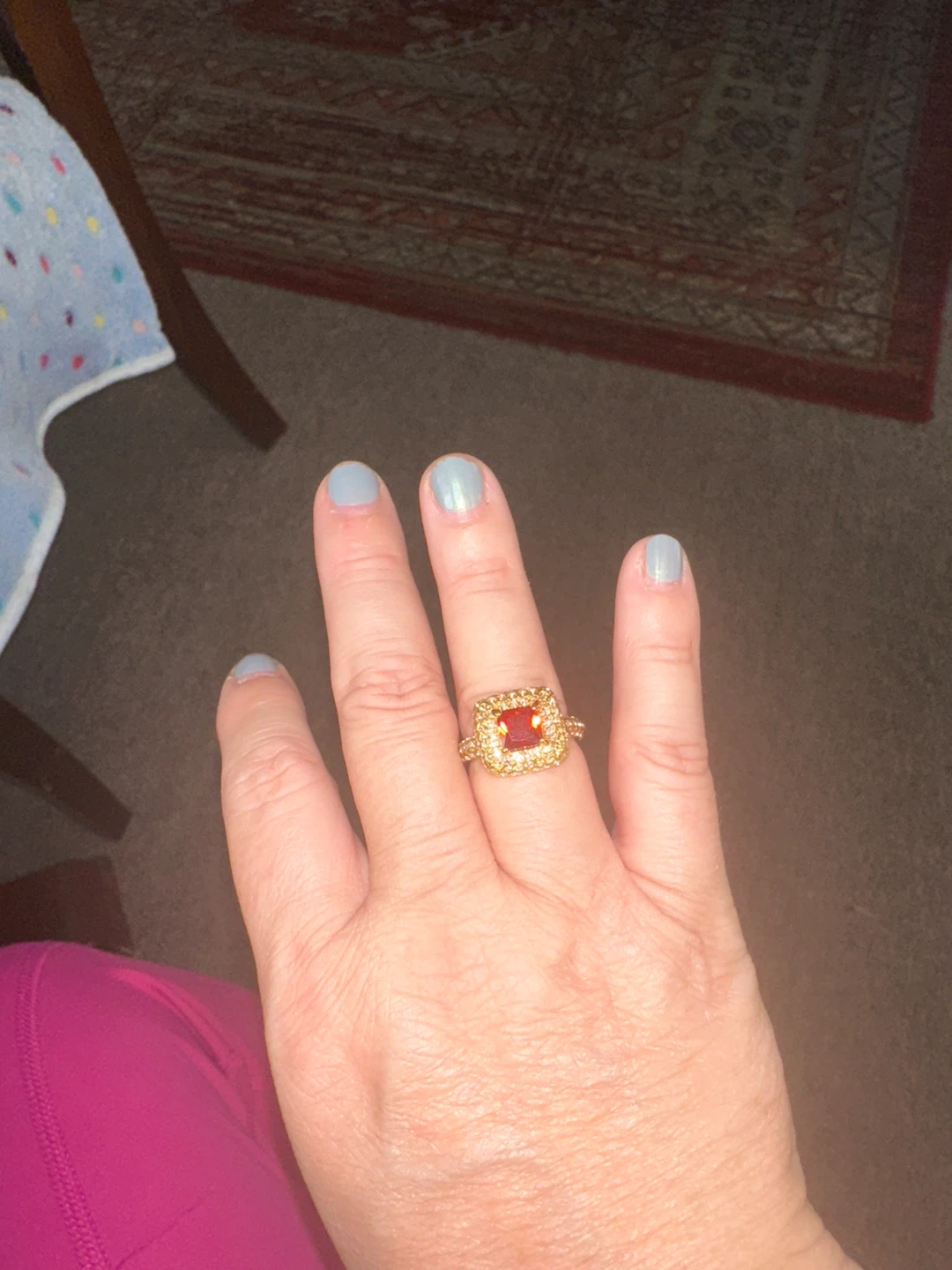 Gold Ring with Red Stone
