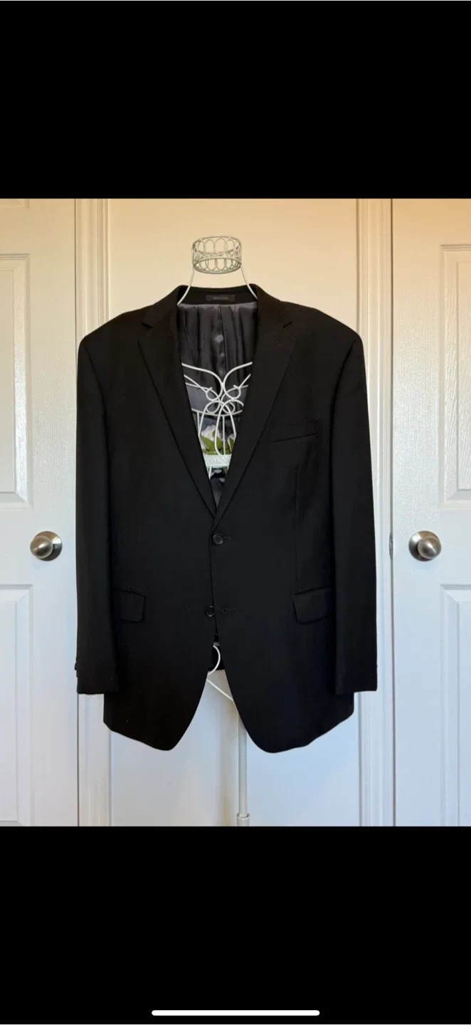 Classy Calvin Klein Stars Men's Shops Wool Black Blazer Size 44R thumbnail