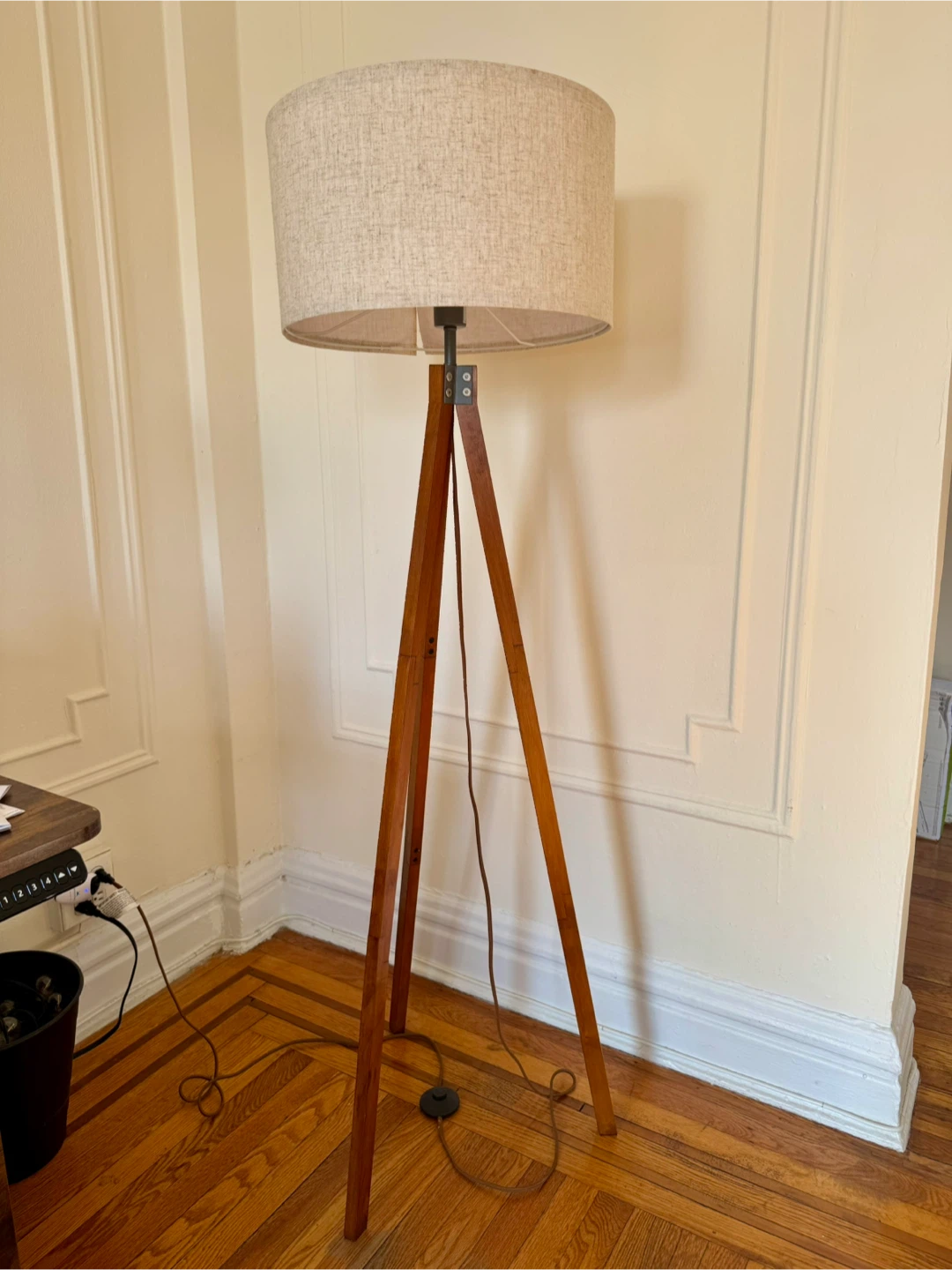 Tripod Floor Lamp with Linen Shade