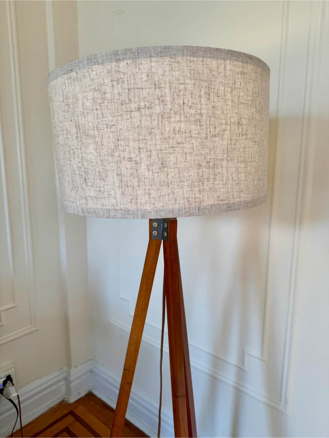 Tripod Floor Lamp with Linen Shade - photo 2