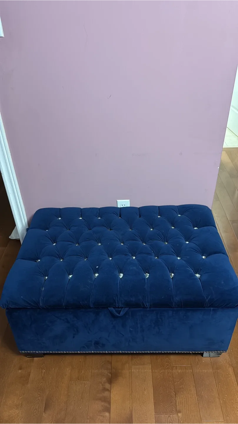 Blue Velvet Armchairs and Ottoman Set image indicator(2)