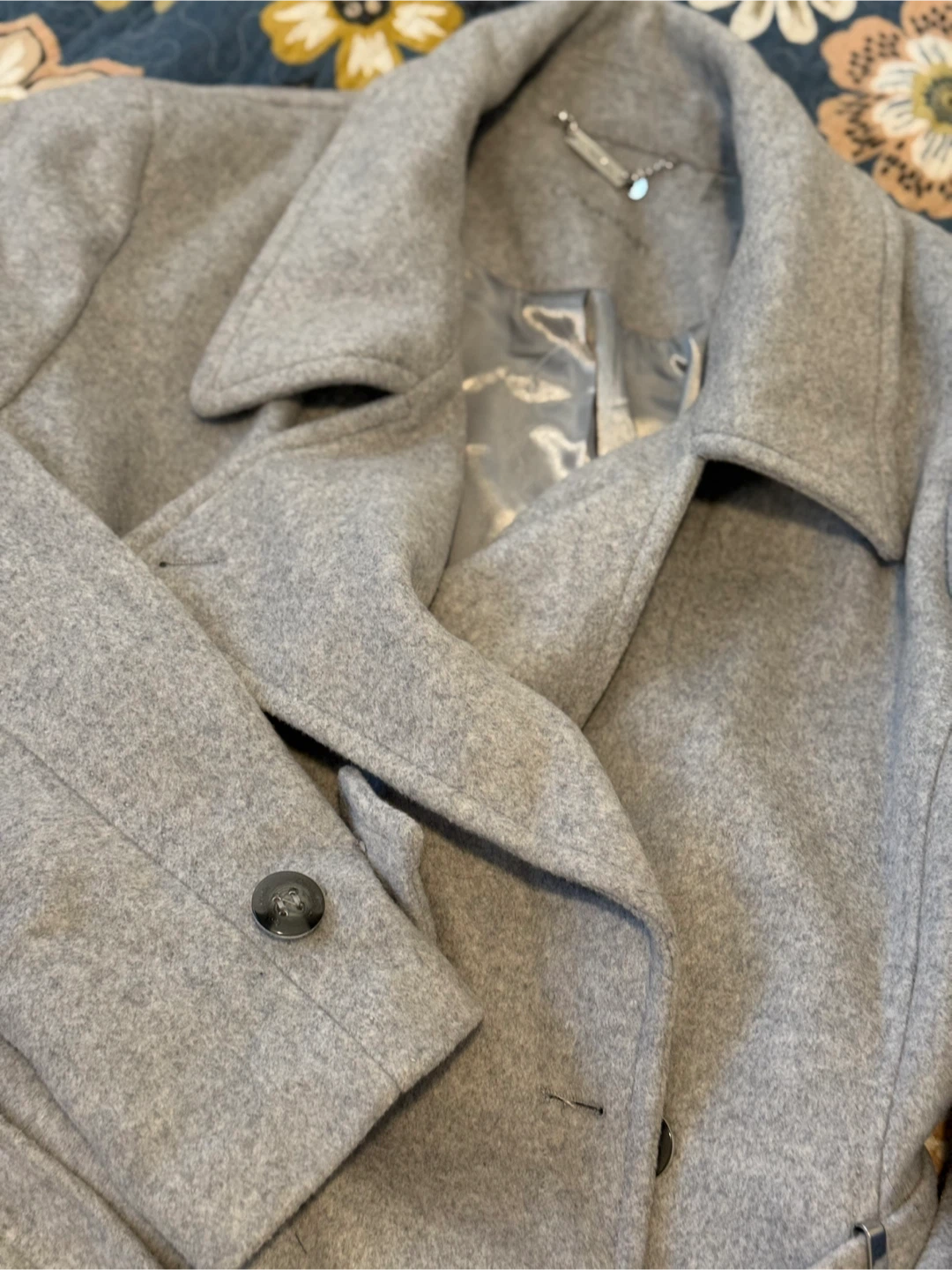 Calvin Klein Grey Wool Blend Coat - photo 2