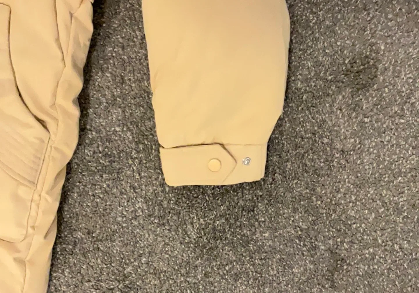 Beige Puffer Coat with Fur Hood image indicator(4)