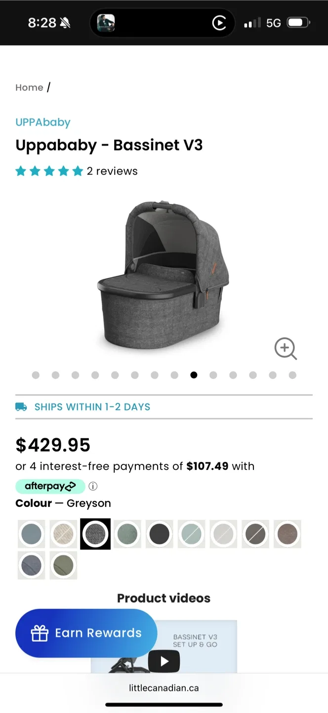 Uppababy marine blue V2 bassinet EUC ret $500 image indicator(6)
