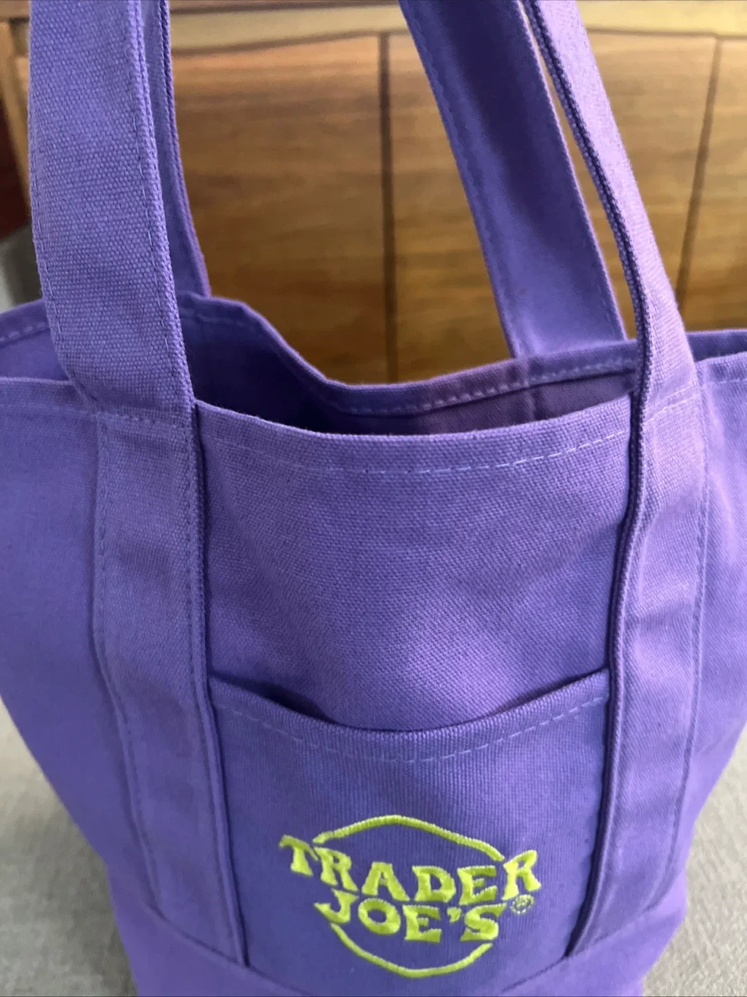 Trader Joe's Purple Canvas Tote Bag image indicator(2)