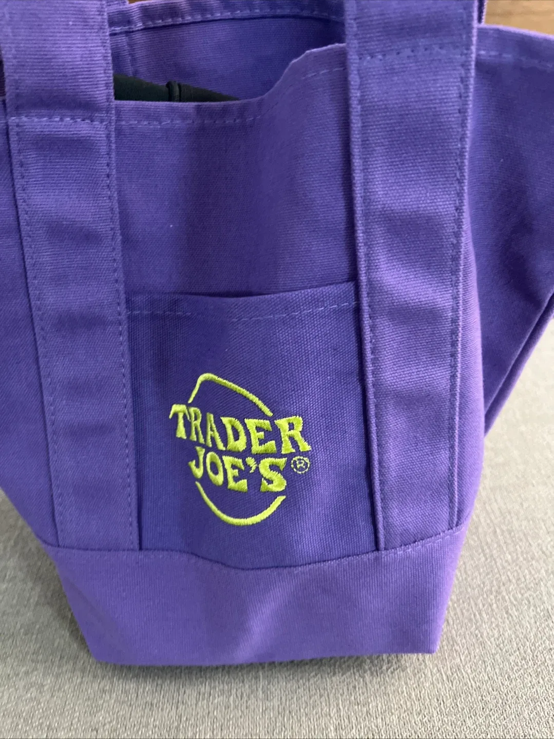 Trader Joe's Purple Canvas Tote Bag image indicator(3)