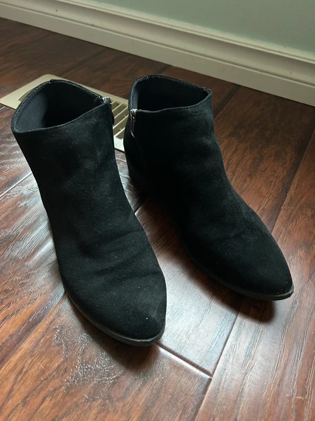 Black Suede Ankle Boots, Size 11 image indicator(2)