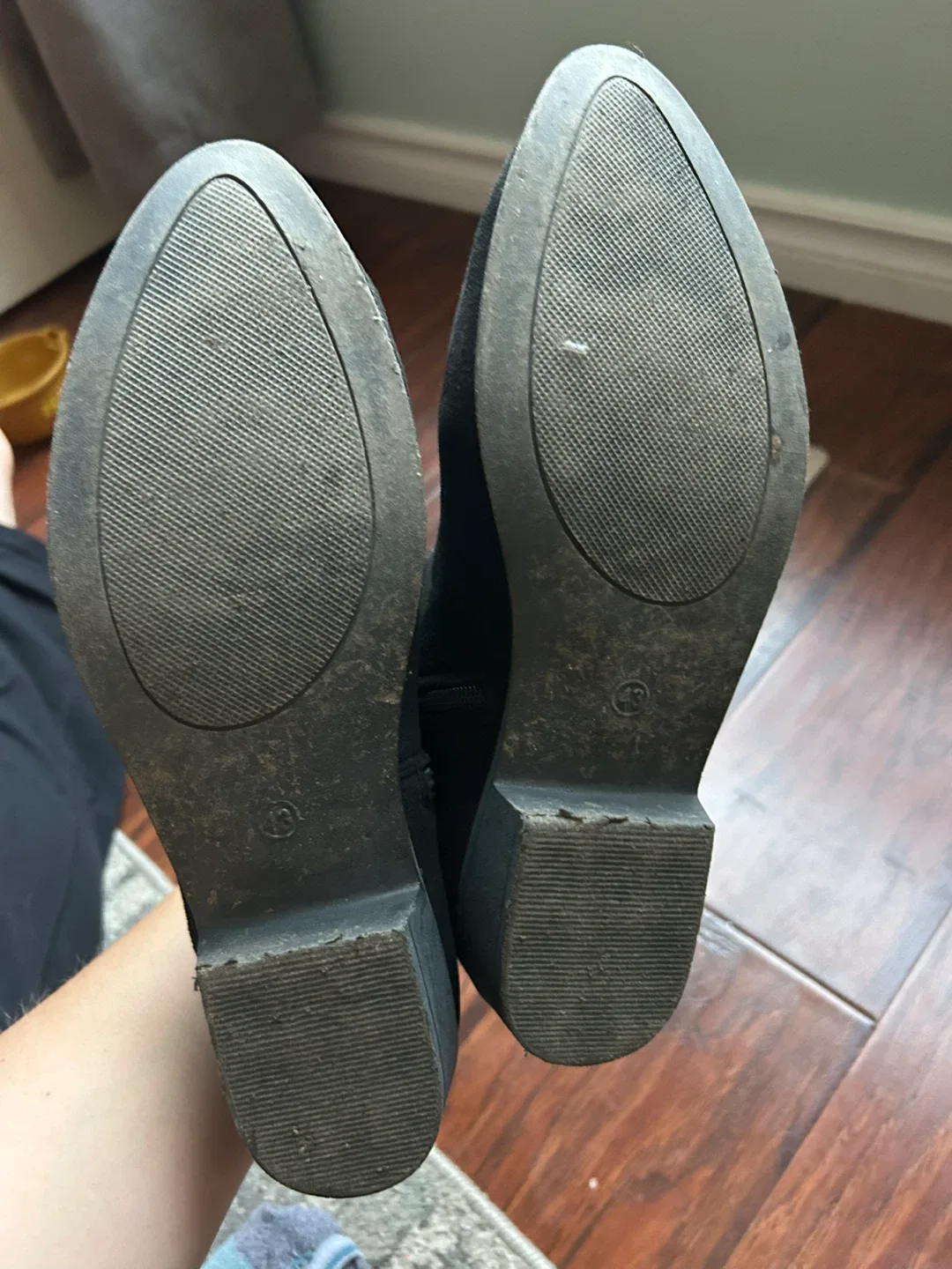 Black Suede Ankle Boots, Size 11 image indicator(5)