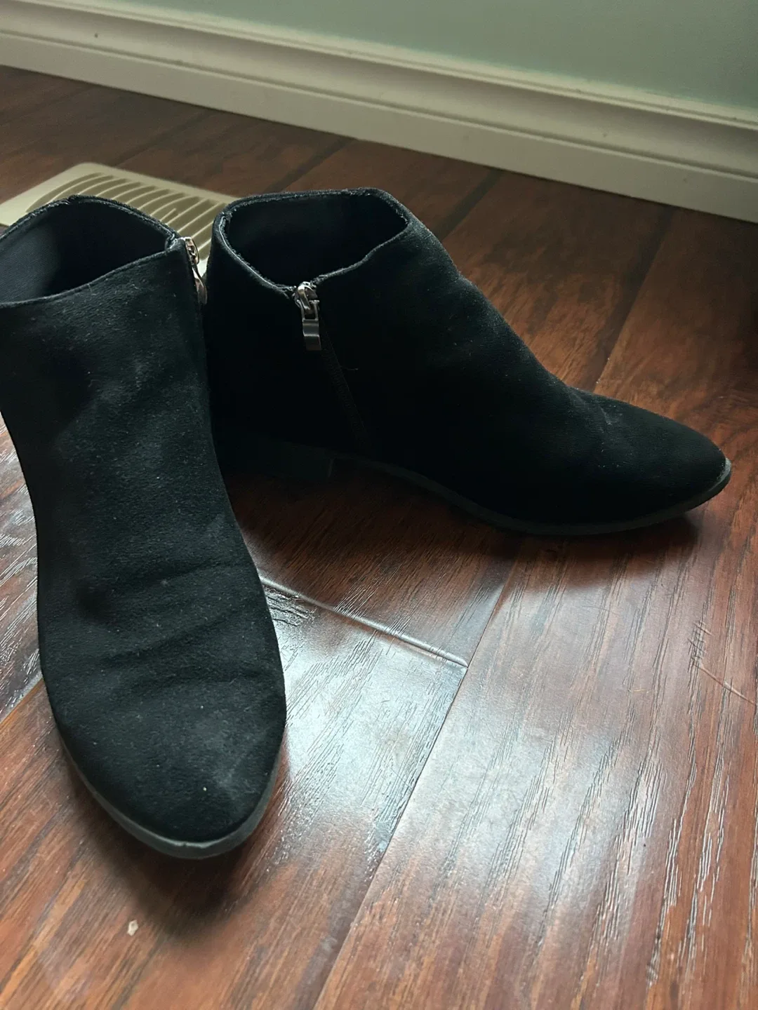 Black Suede Ankle Boots, Size 11 image indicator(3)