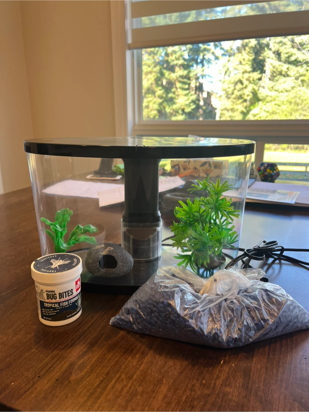 Aquarium Kit (fish tank) with accessories.