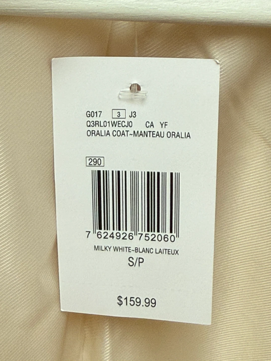 Guess Oralia Coat - Milky White, Size S - photo 3
