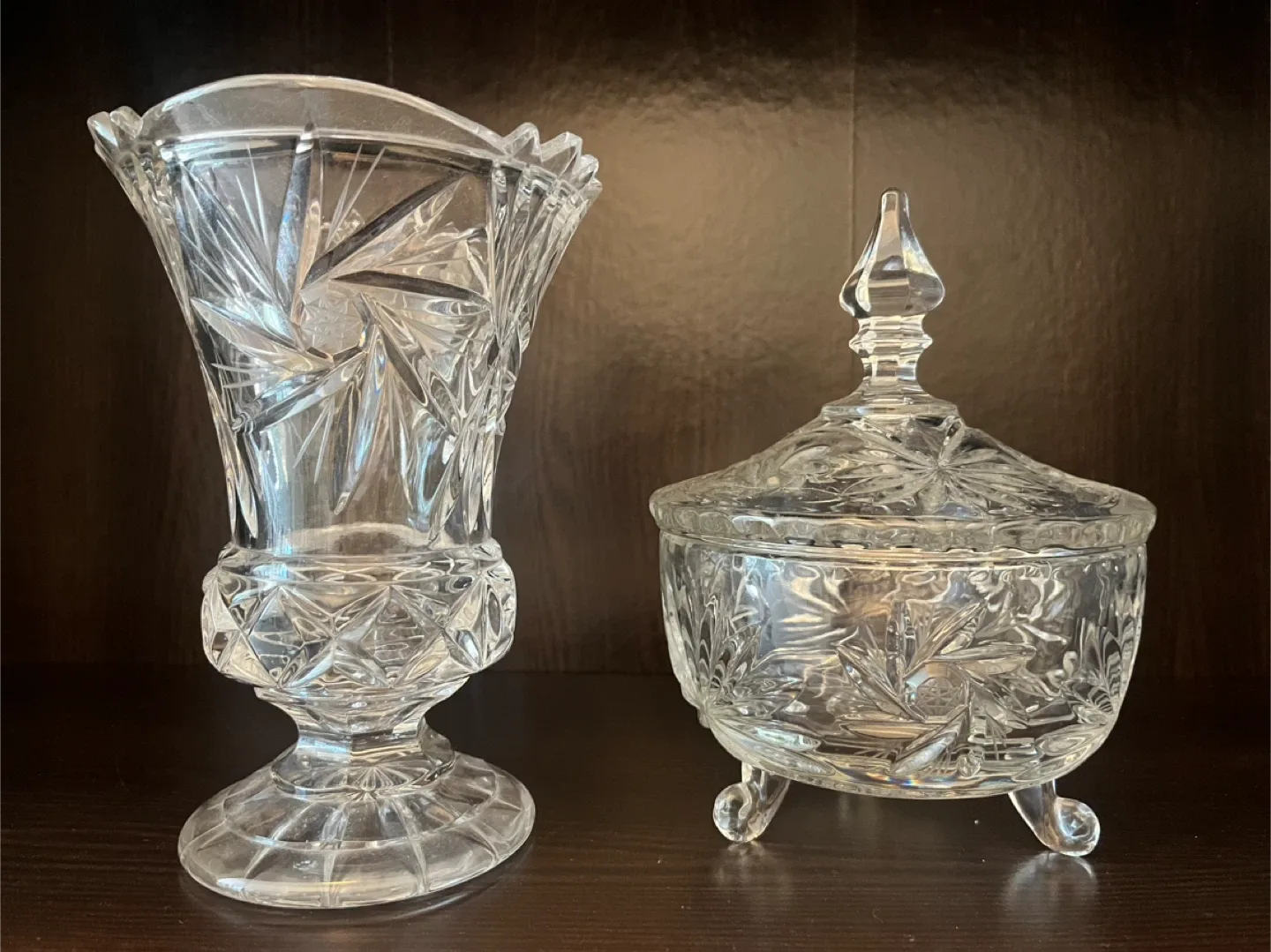 Crystal Vase and Candy Dish Set