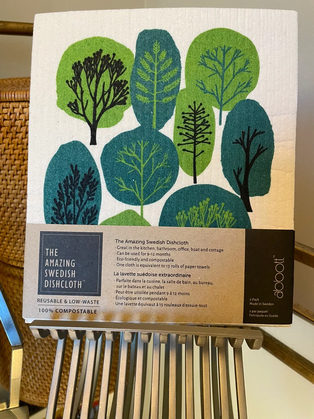 Modern Trees Swedish Dishcloths - Set of 2 NEW image indicator(2)