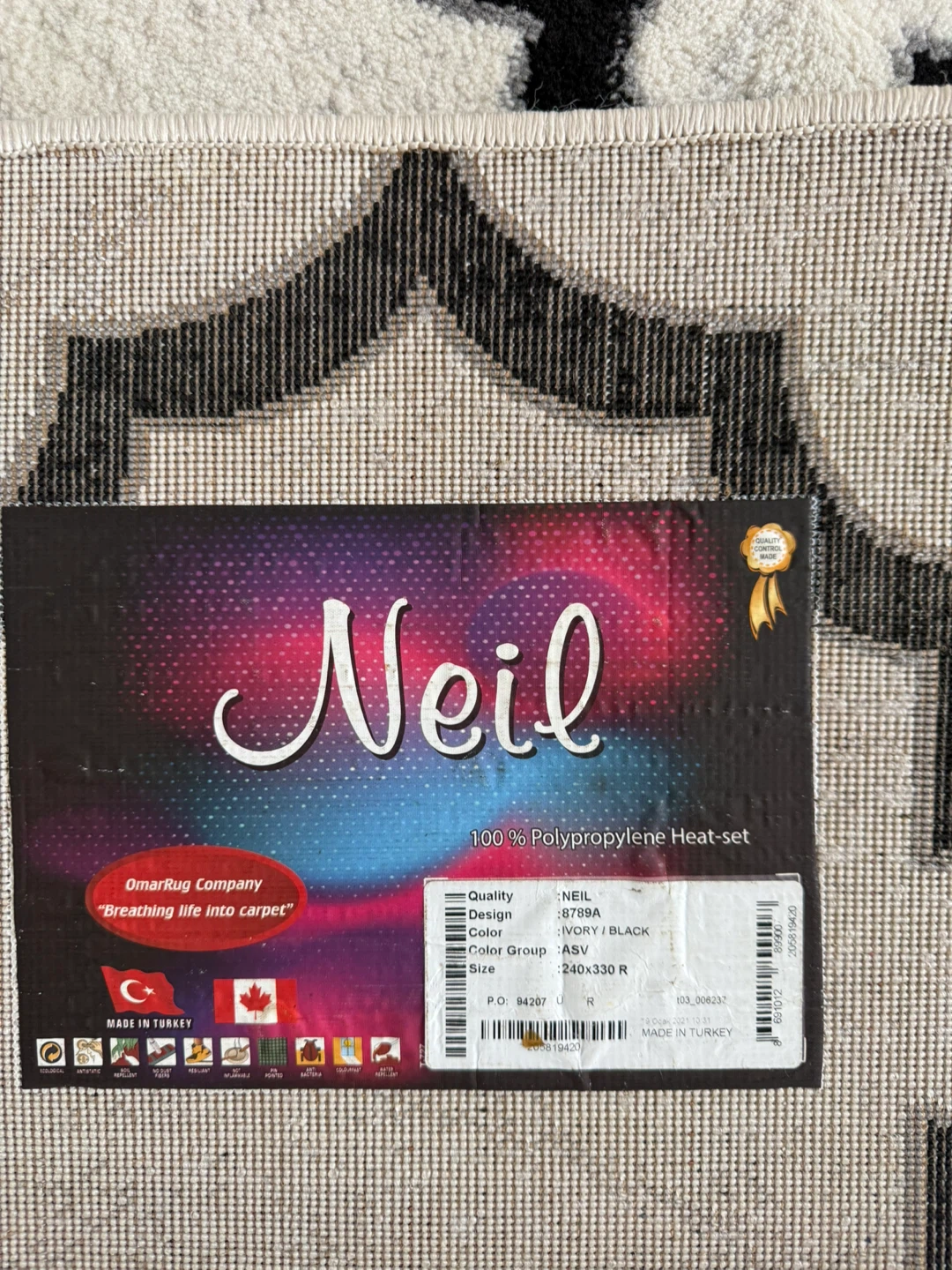 Neil Ivory/Black Rug 240x330 cm - photo 2