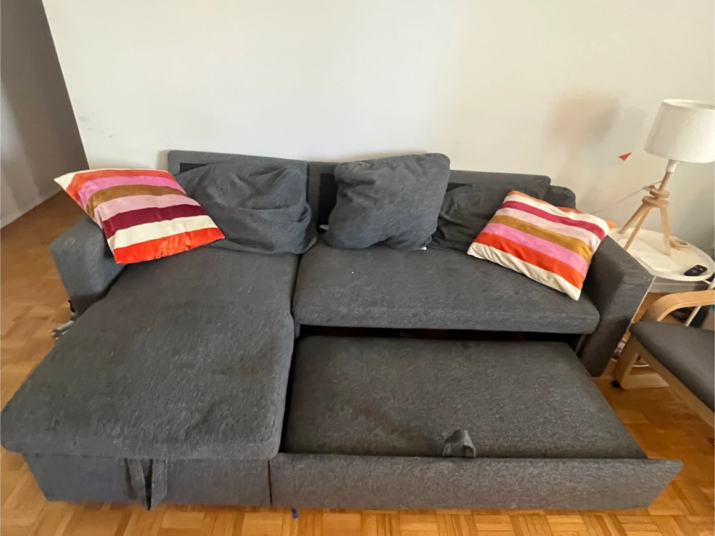 Grey Sectional Sofa with Pull-Out Bed - photo 2