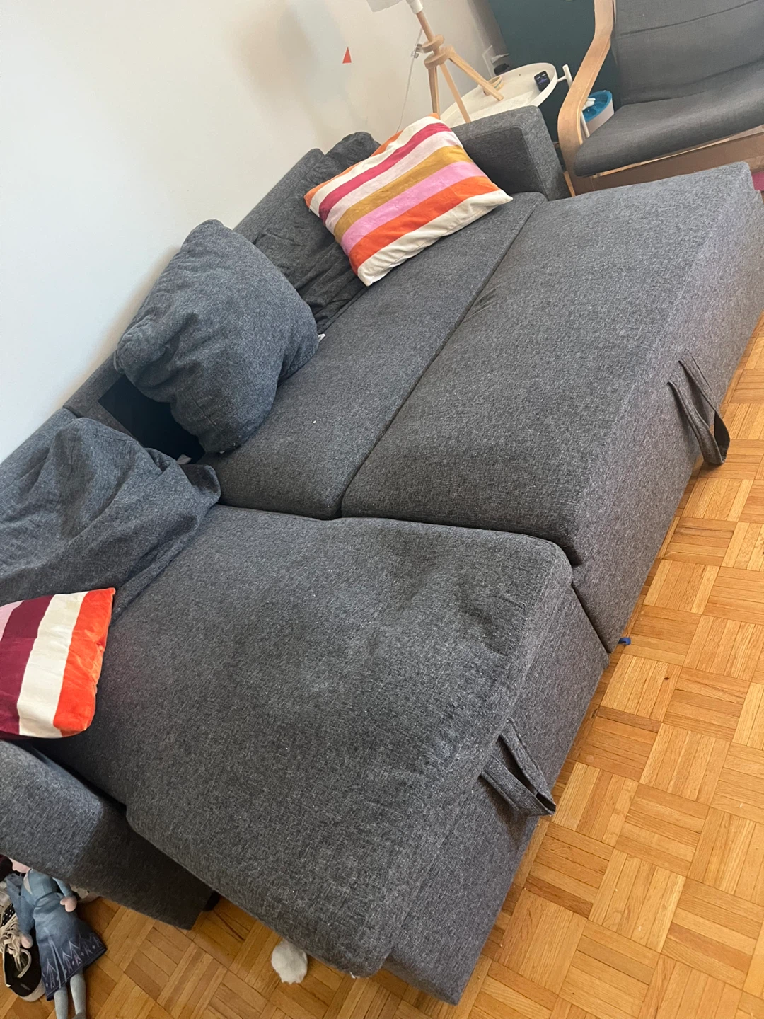 Grey Sectional Sofa with Pull-Out Bed - photo 3