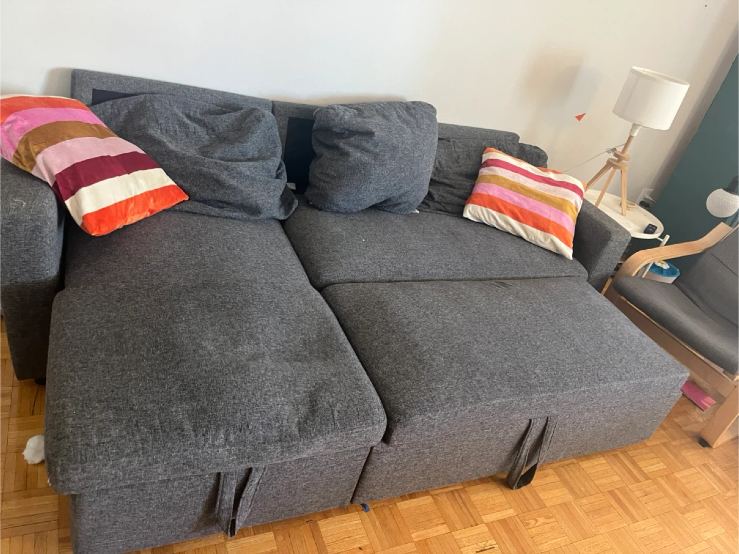 Grey Sectional Sofa with Pull-Out Bed - photo 4
