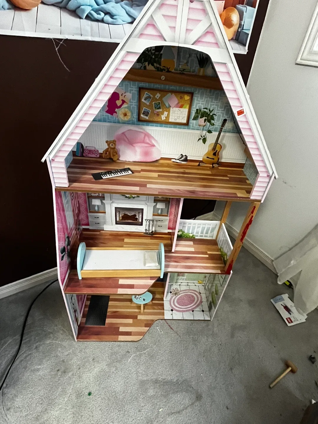 KidKraft Dollhouse (large)- Pink & White image indicator(7)