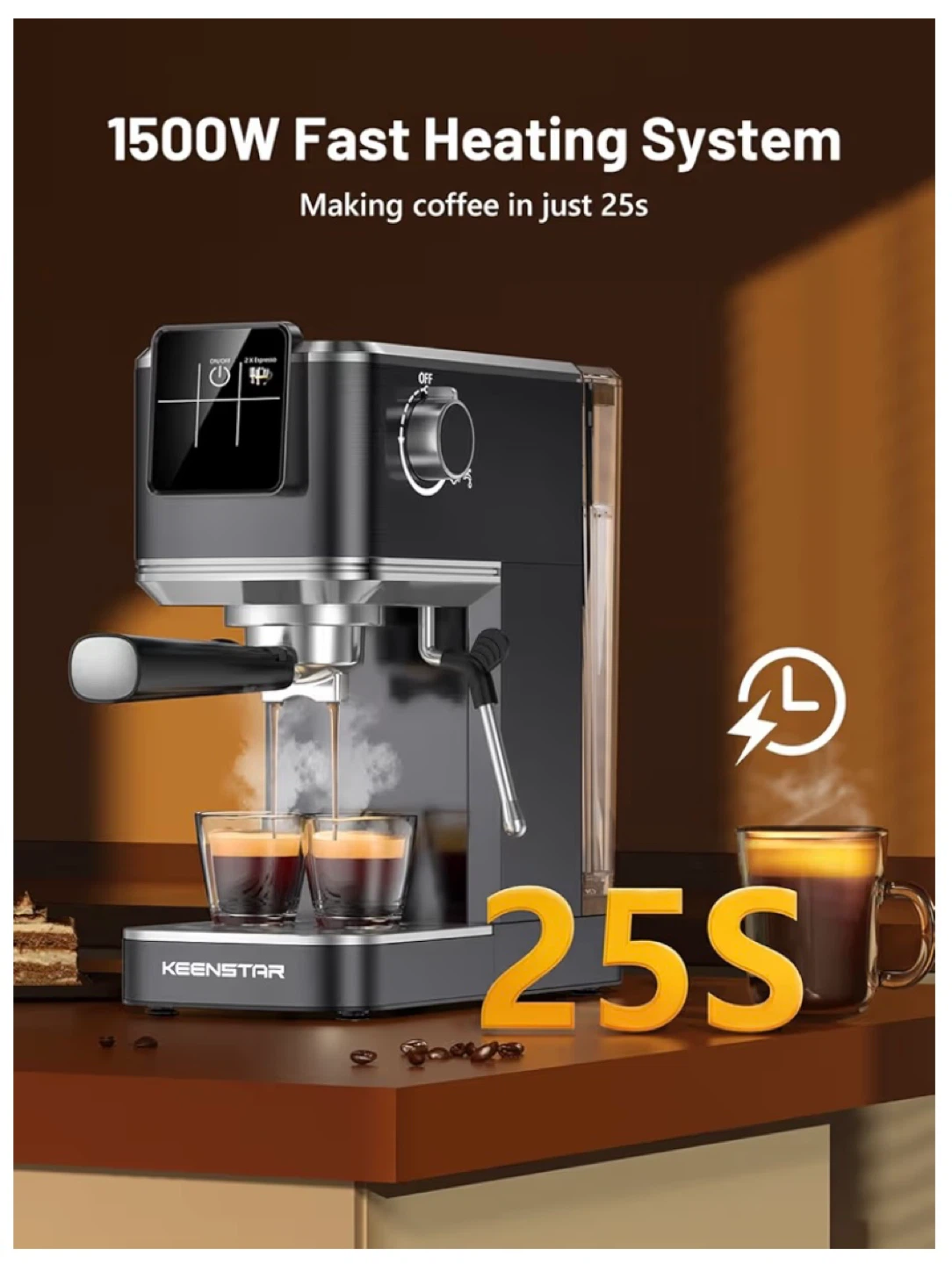 Espresso Coffee Maker, Digital Control Panel JH-C5210 *NEW* - photo 4